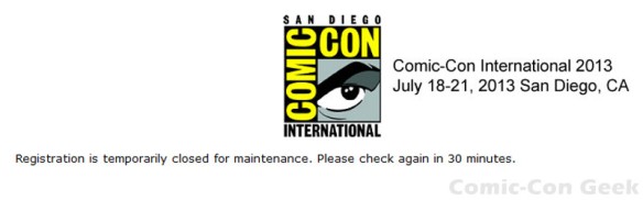 Comic-Con 2013 - Professional Registration - Registration is temporarily closed for maintenance - SDCC