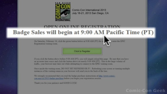 Comic-Con 2013 Open Online Badge Registration - SDCC Badge Purchase 009