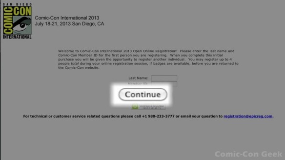 Comic-Con 2013 Open Online Badge Registration - SDCC Badge Purchase 016