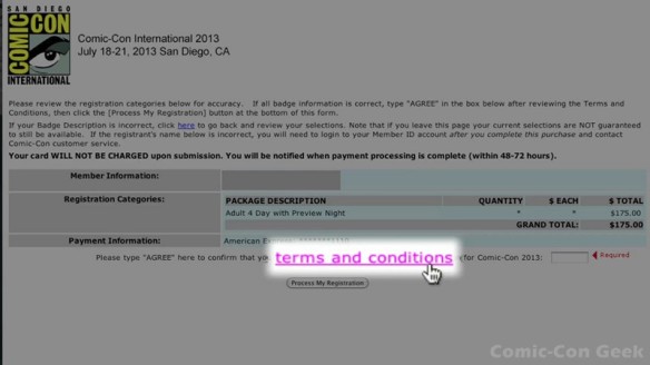 Comic-Con 2013 Open Online Badge Registration - SDCC Badge Purchase 027
