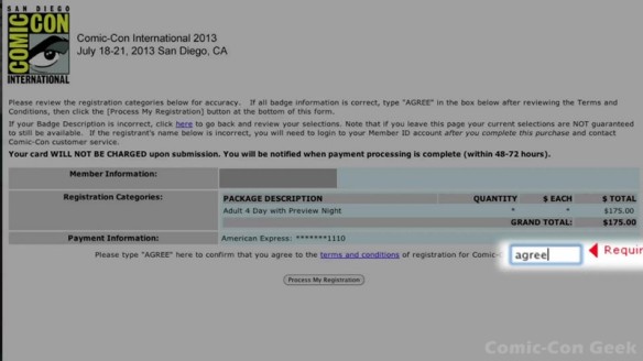 Comic-Con 2013 Open Online Badge Registration - SDCC Badge Purchase 028