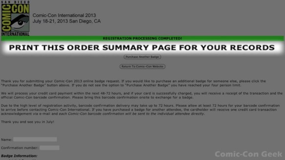 Comic-Con 2013 Open Online Badge Registration - SDCC Badge Purchase 031