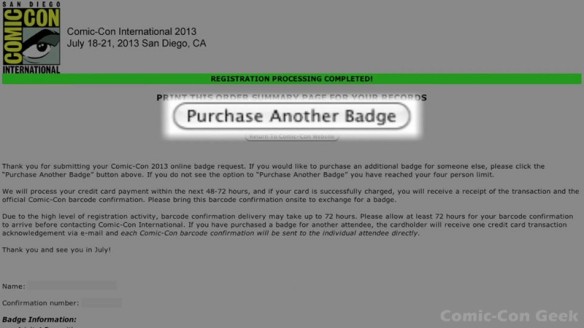 Comic-Con 2013 Open Online Badge Registration - SDCC Badge Purchase 032