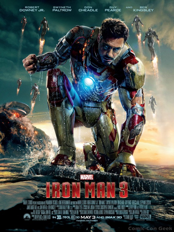 Iron Man 3 - Robert Downey Jr - Tony Stark - Battle Damaged Armor - Iron Men - Poster x