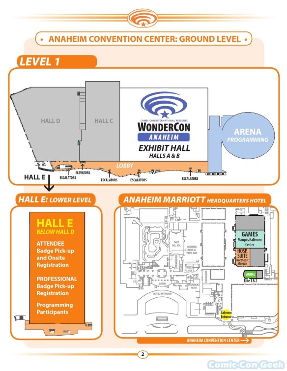 WonderCon Anaheim 2013 Quick Guide 002 - Convention Center Map - Ground Level
